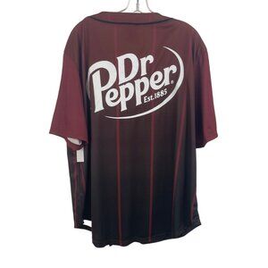 Dr Pepper Baseball Jersey Mens Size XXL Red/White Short Sleeve Button Up
